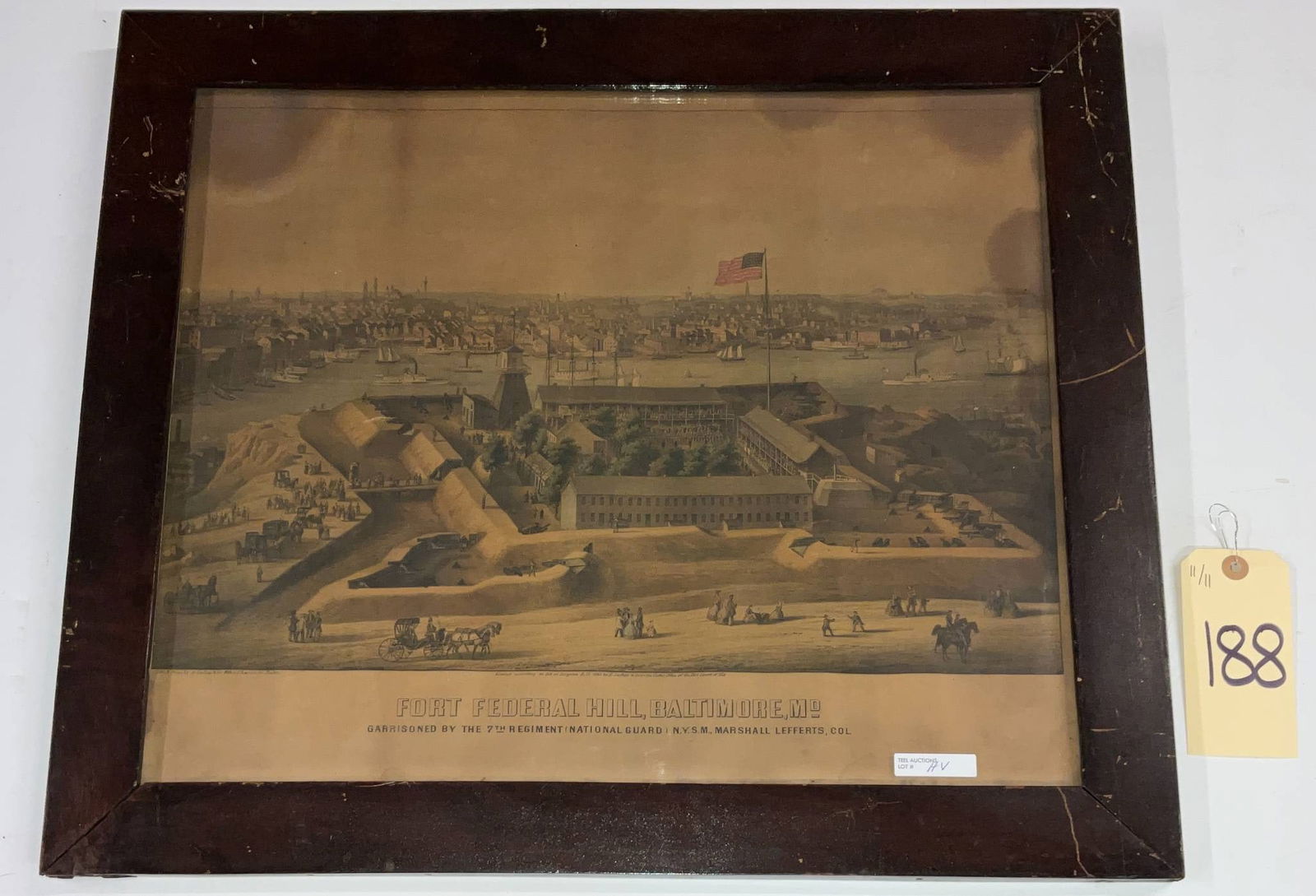 Vintage Framed Print of Fort Federal Hill, Baltimore, MD, Garrisoned by 7th Regiment (1 of 5)