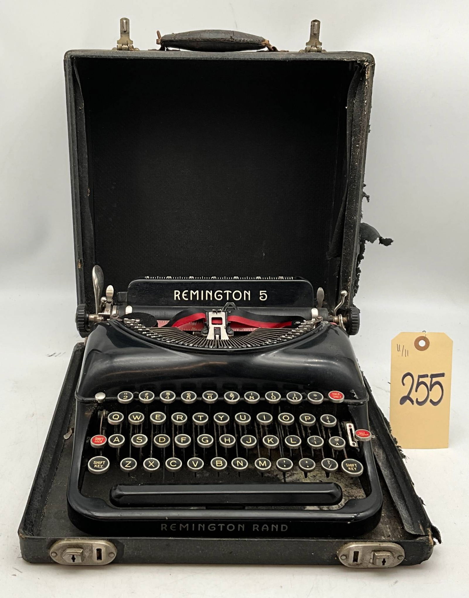 Remington Rand Model 5 Typewriter with Carrying Case (1 of 5)