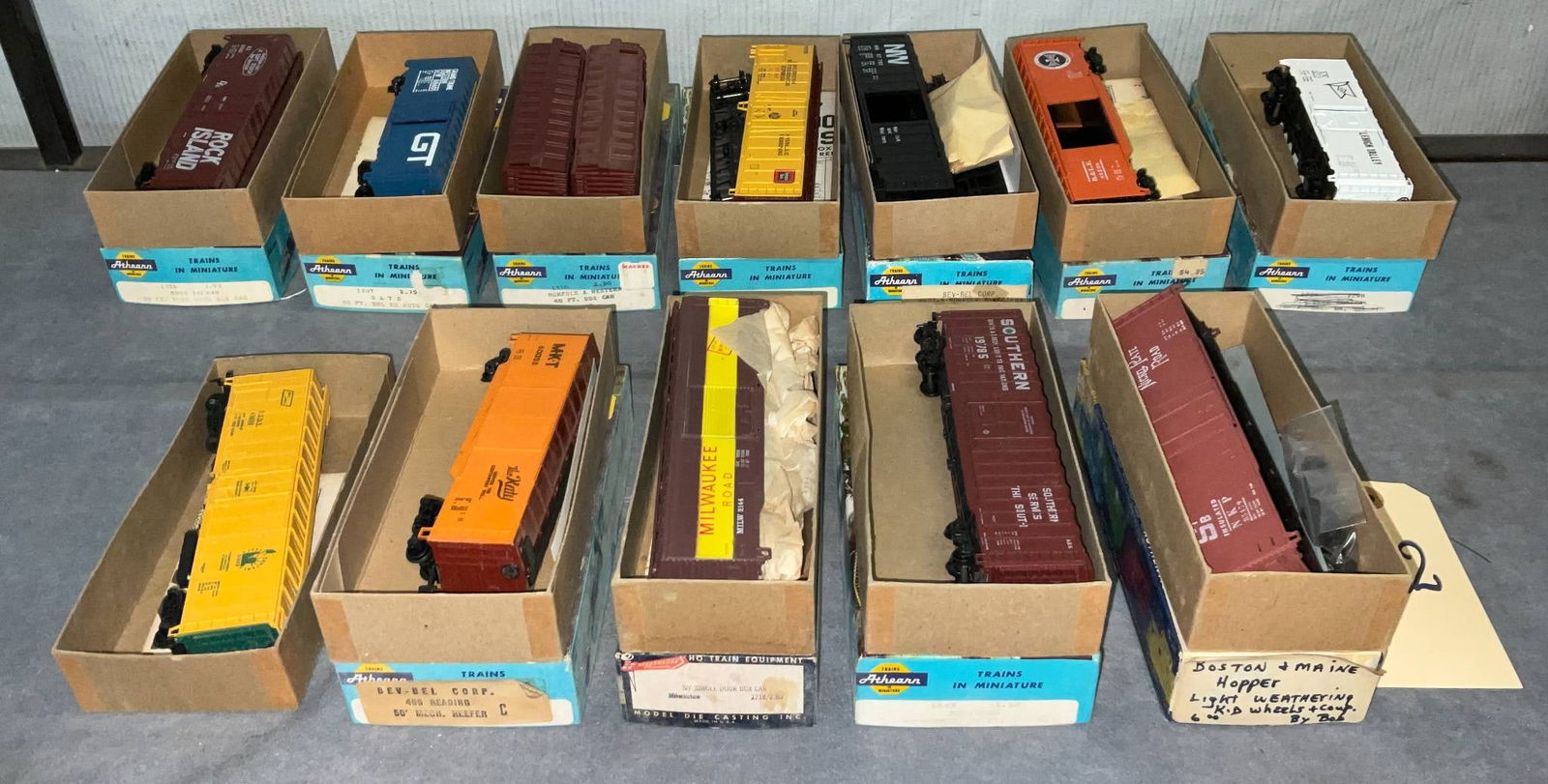 HO Scale Model Train Cars and Parts with Original Boxes by Athearn and Others (1 of 4)