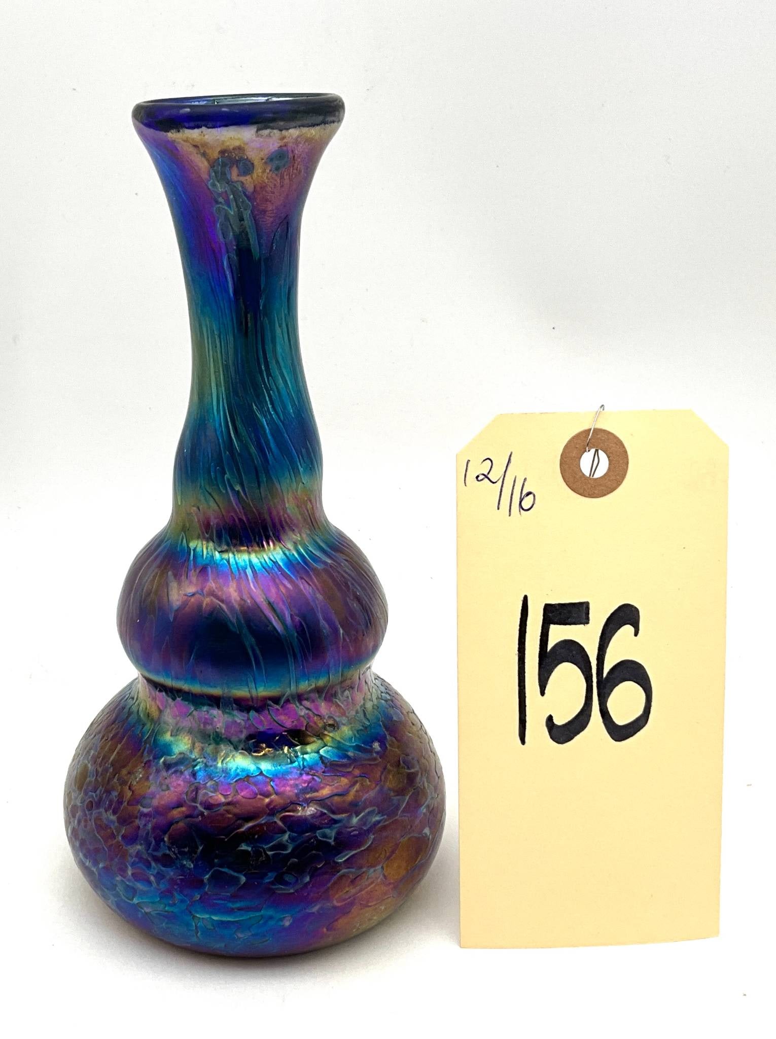Hand-Blown Art Nouveau Iridescent Art Glass Vase, Attributed to Loetz, 7.5 Inches High (1 of 5)