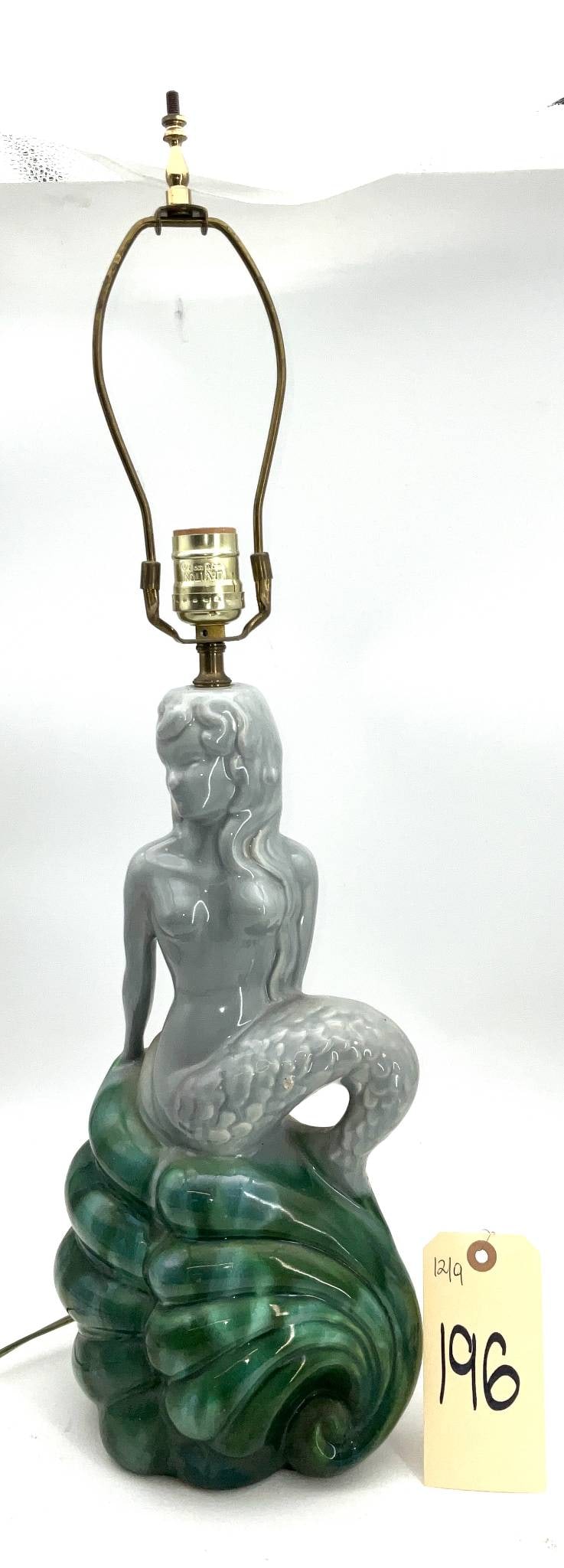 Vintage Mermaid Ceramic Table Lamp with 18-Inch Tall Base (1 of 3)