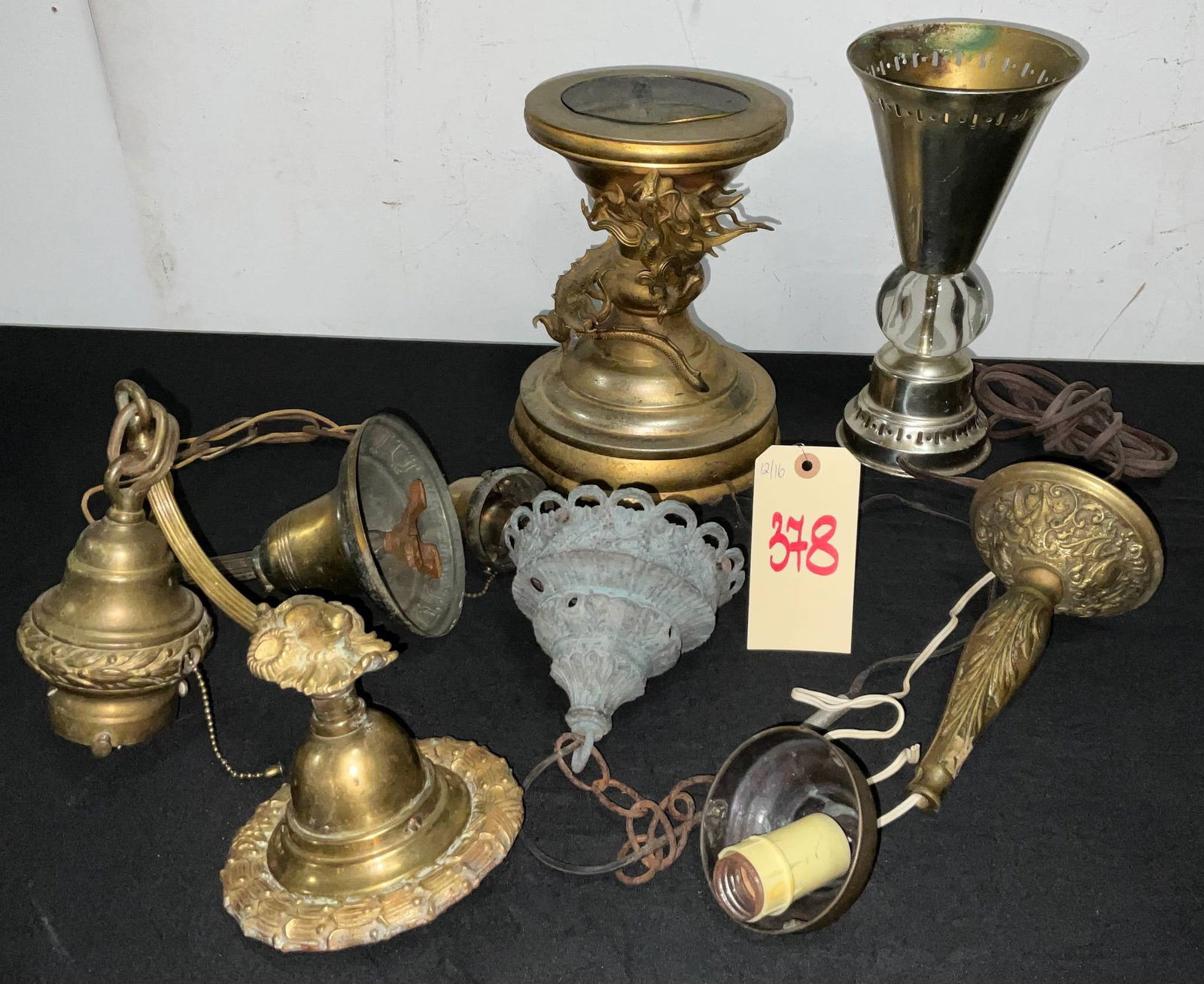 Vintage Hanging Lights and Lamp Parts (1 of 4)