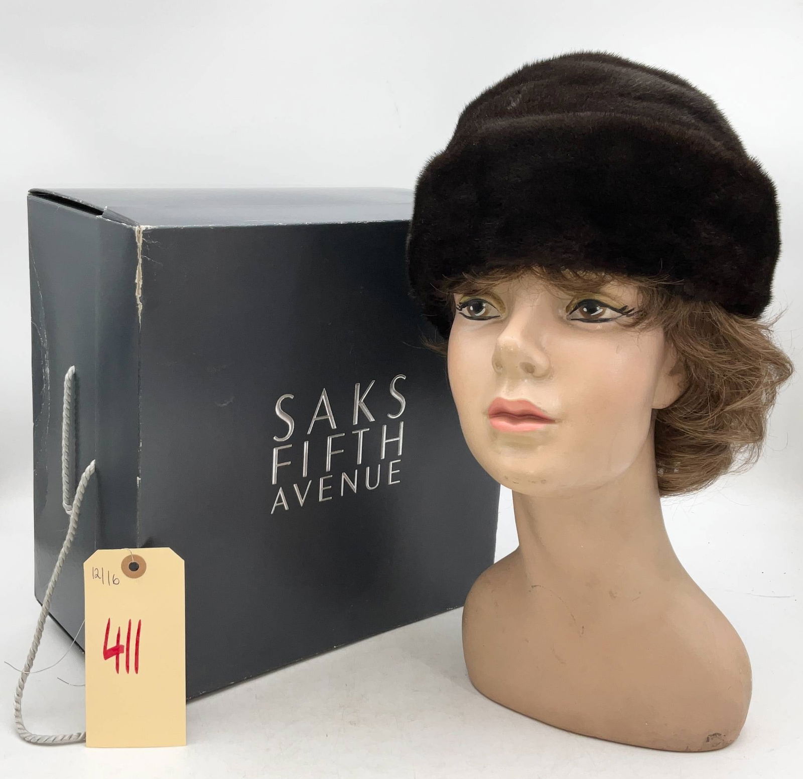 Saks Fifth Avenue Faux Fur Hat with Box (1 of 3)