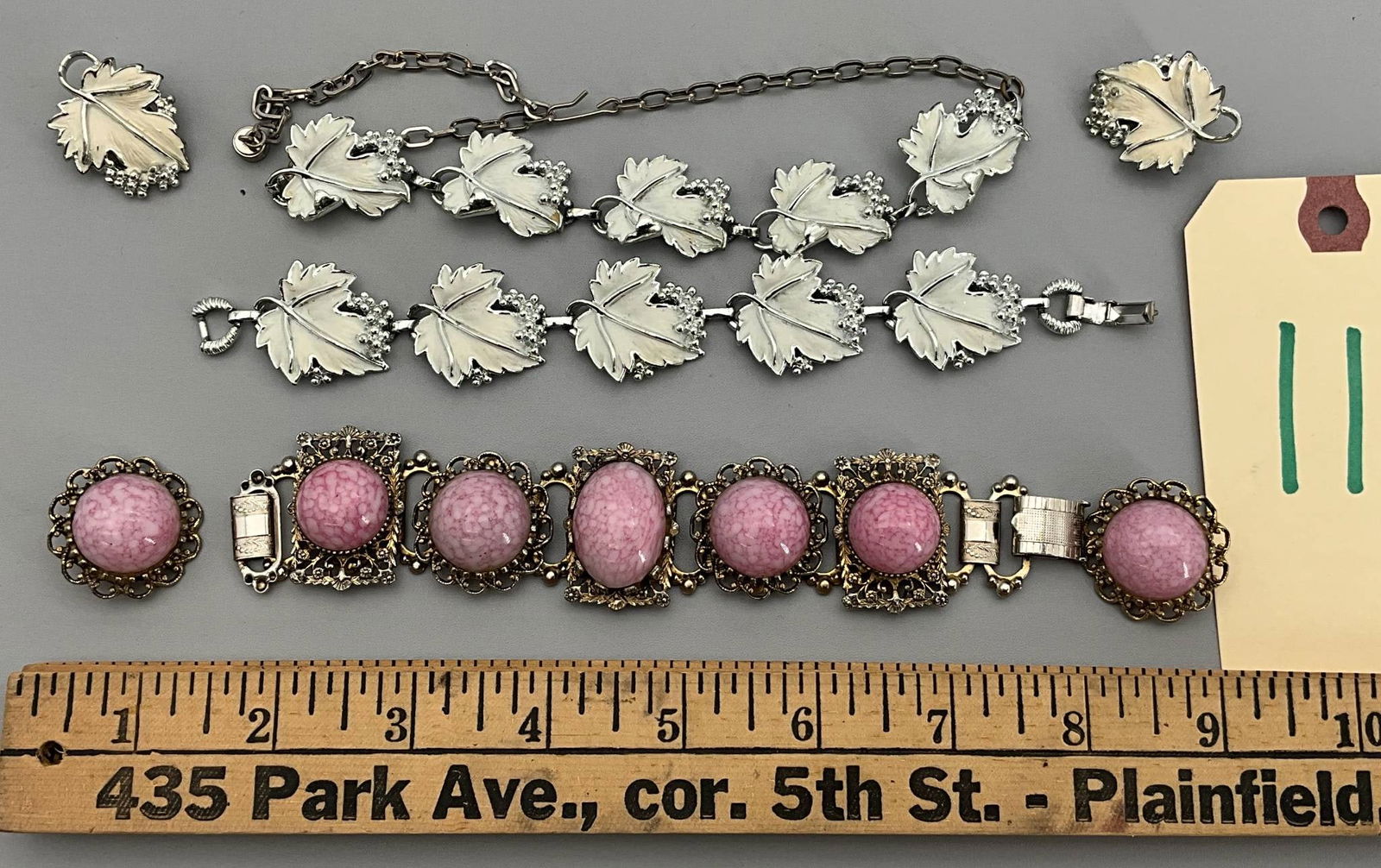 7 Pieces Featuring S.A.C. Composite Pink Gemstones and Leaf Motif Jewelry (1 of 3)
