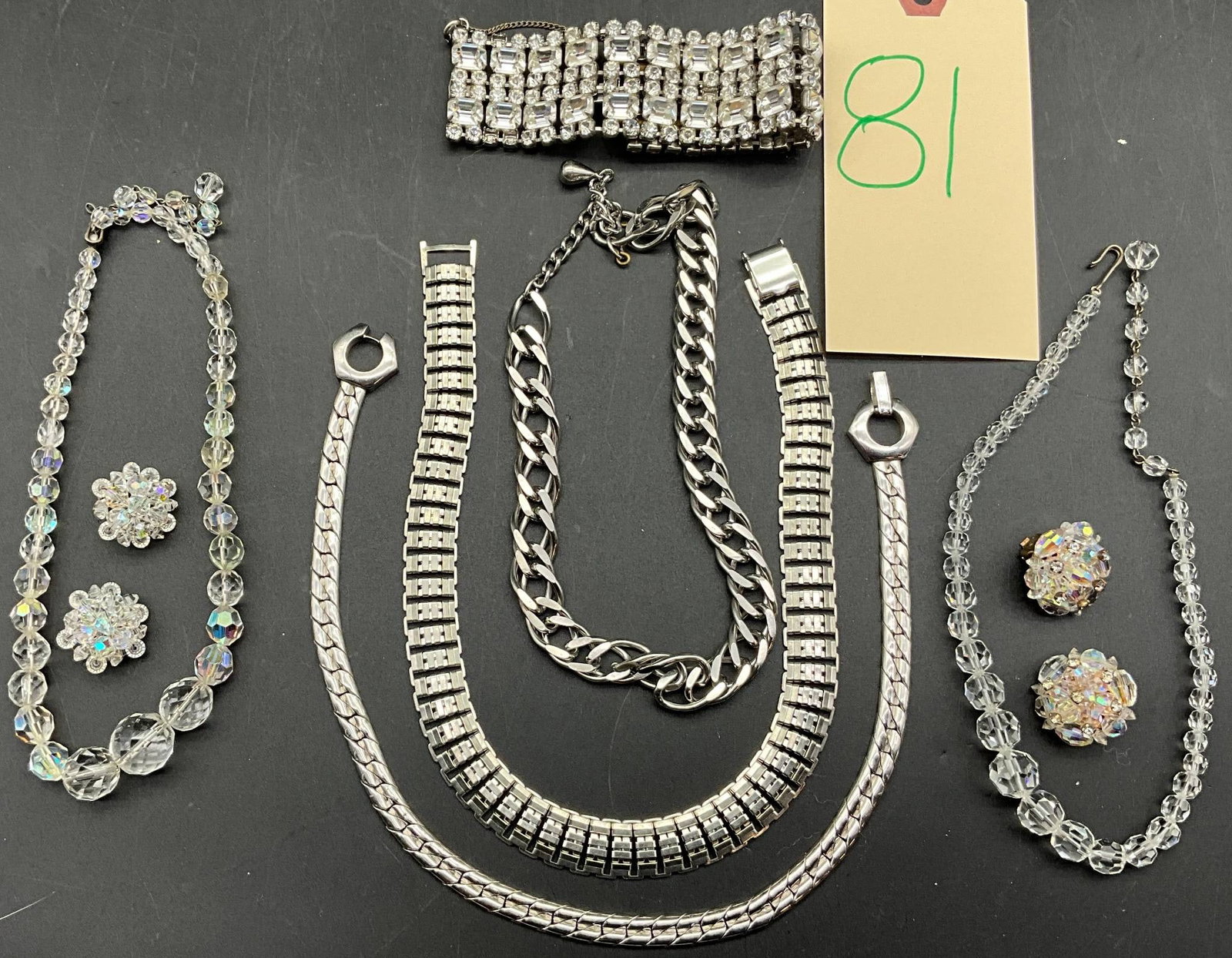 Silver-Toned Necklaces with Bracelet and Earrings (1 of 4)