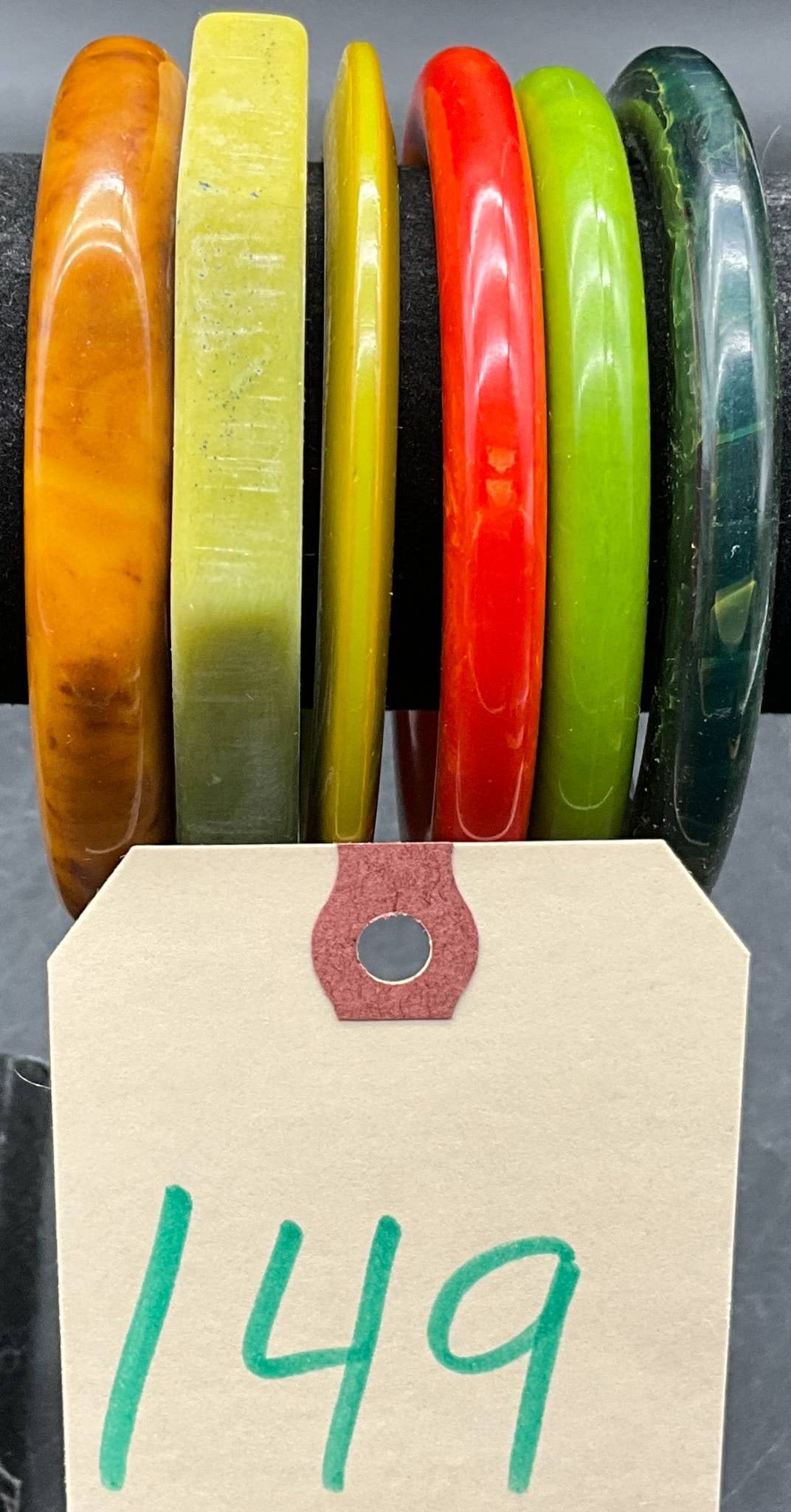 Six Vintage Bakelite Bangle Bracelets in Assorted Colors and Shapes (1 of 3)