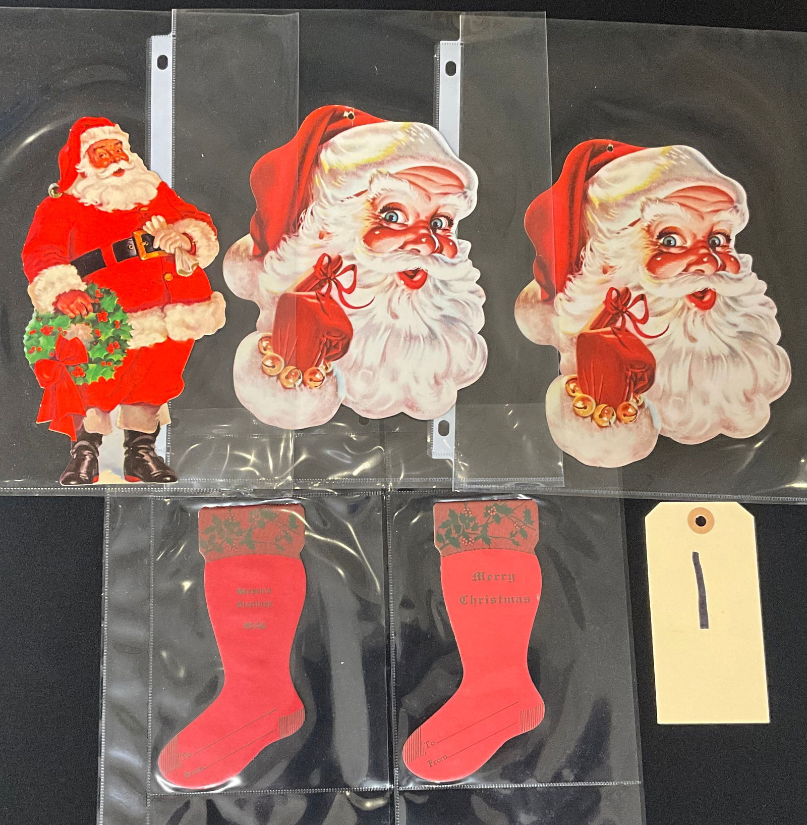 A Collection of 6 Vintage Christmas Santa Claus Die-Cut Paper Ephemera (1 of 3)
