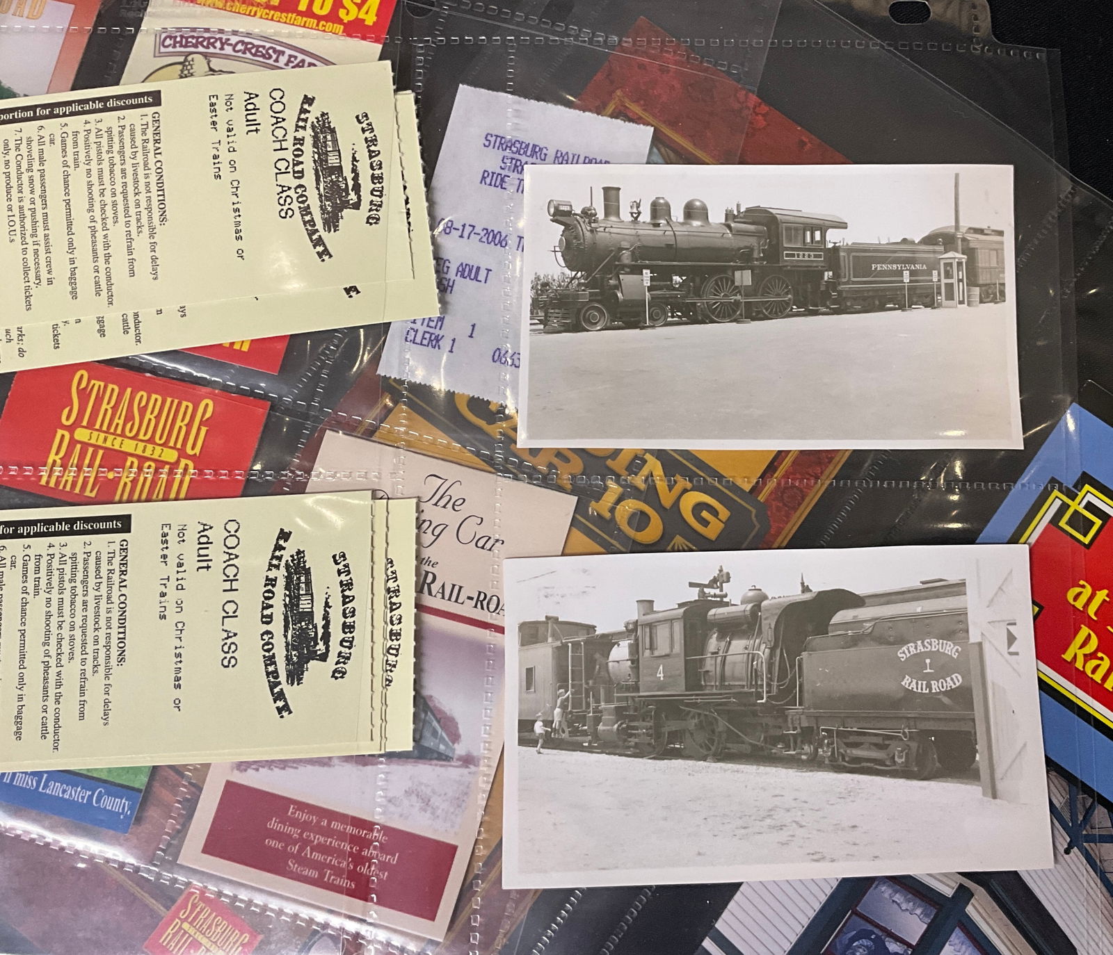 A Collection of Strasburg Rail Road Paper Ephemera, Postcards, Brochures, and Books - 6