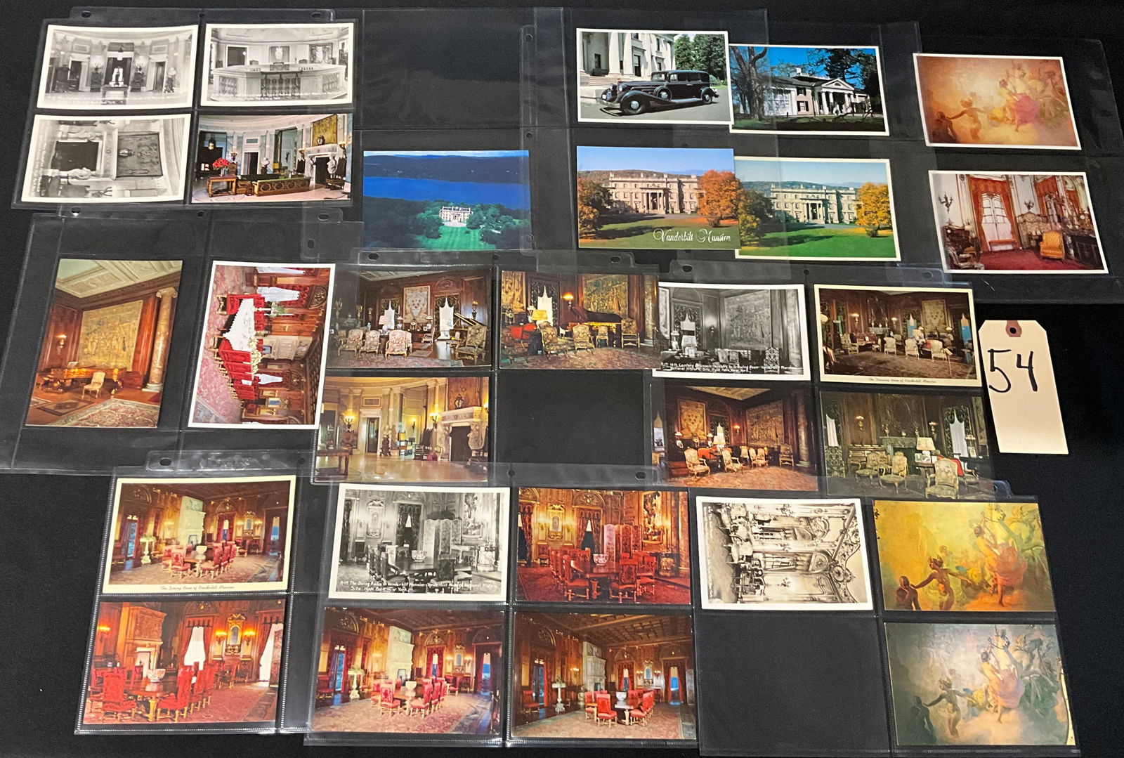 Vintage Postcards Collection of Vanderbilt Mansion, Hyde Park, New York.: A substantial collection of vintage postcards and paper ephemera documenting the Vanderbilt Mansion National Historic Site in Hyde Park, New York. The collection features color and black-and-white
