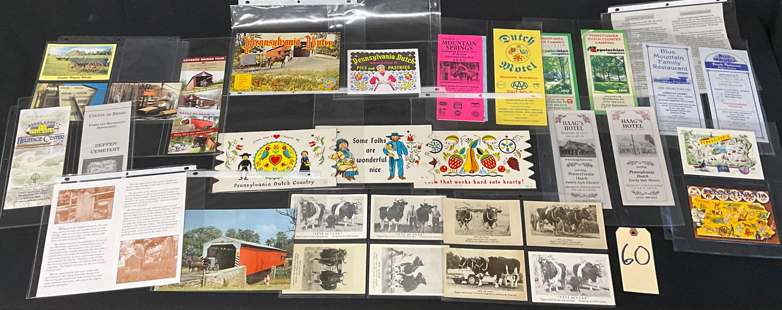 Vintage Postcards and Paper Ephemera Collection: A comprehensive collection of vintage postcards and paper ephemera documenting tourism, history, and agriculture in Pennsylvania Dutch Country. This substantial collection includes brochures, informat
