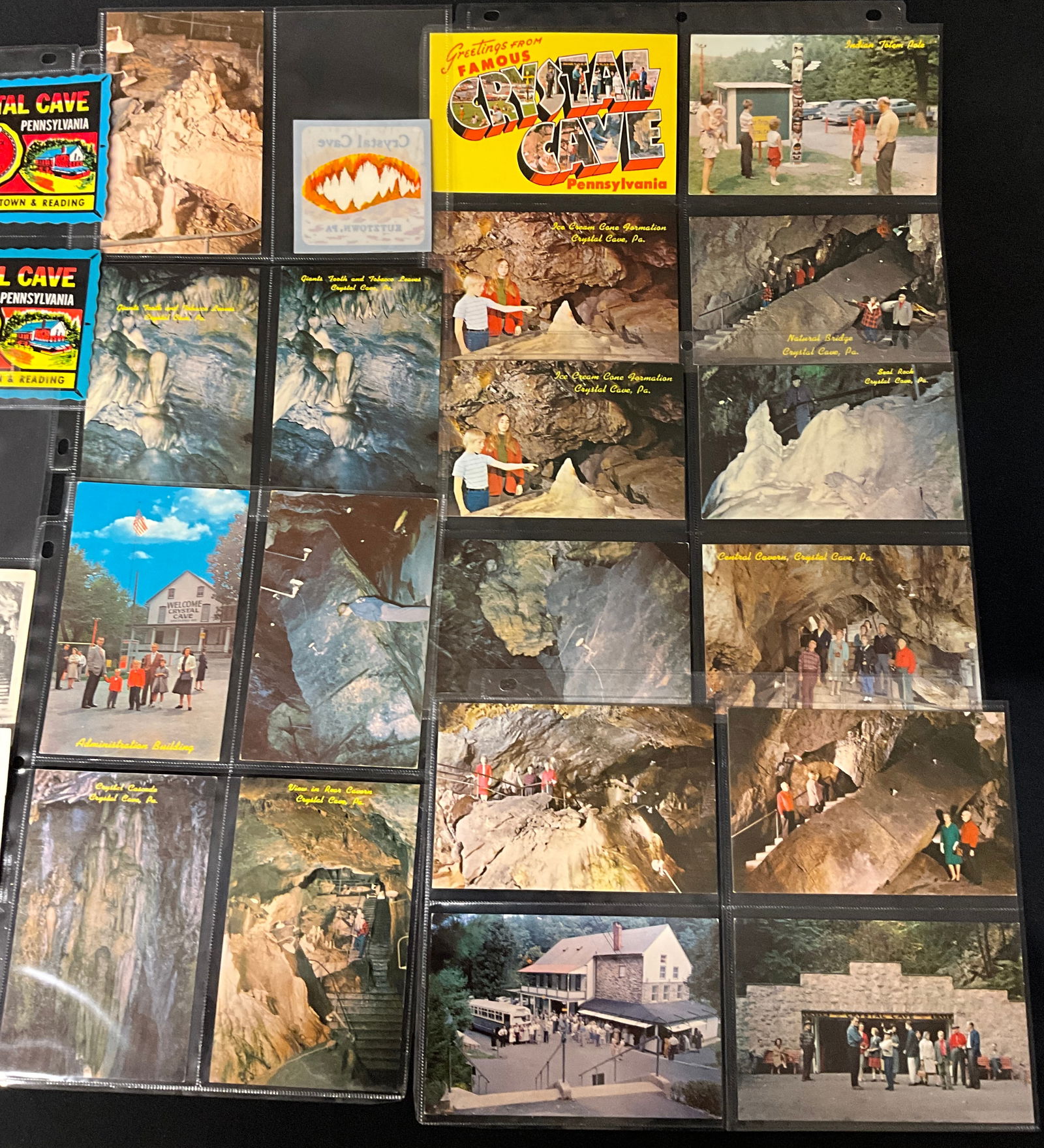 Vintage Postcards and Ephemera Collection for Crystal Cave Pennsylvania - 2