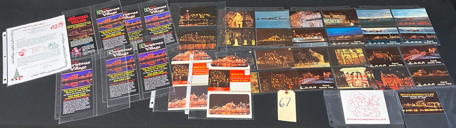 Koziar's Christmas Village. Collection of Vintage Postcards and Paper Ephemera. Bernville, PA.: This is an extensive collection of vintage postcards and paper ephemera related to Koziar's Christmas Village in Bernville, PA. The archive includes promotional multi-fold brochures, admission