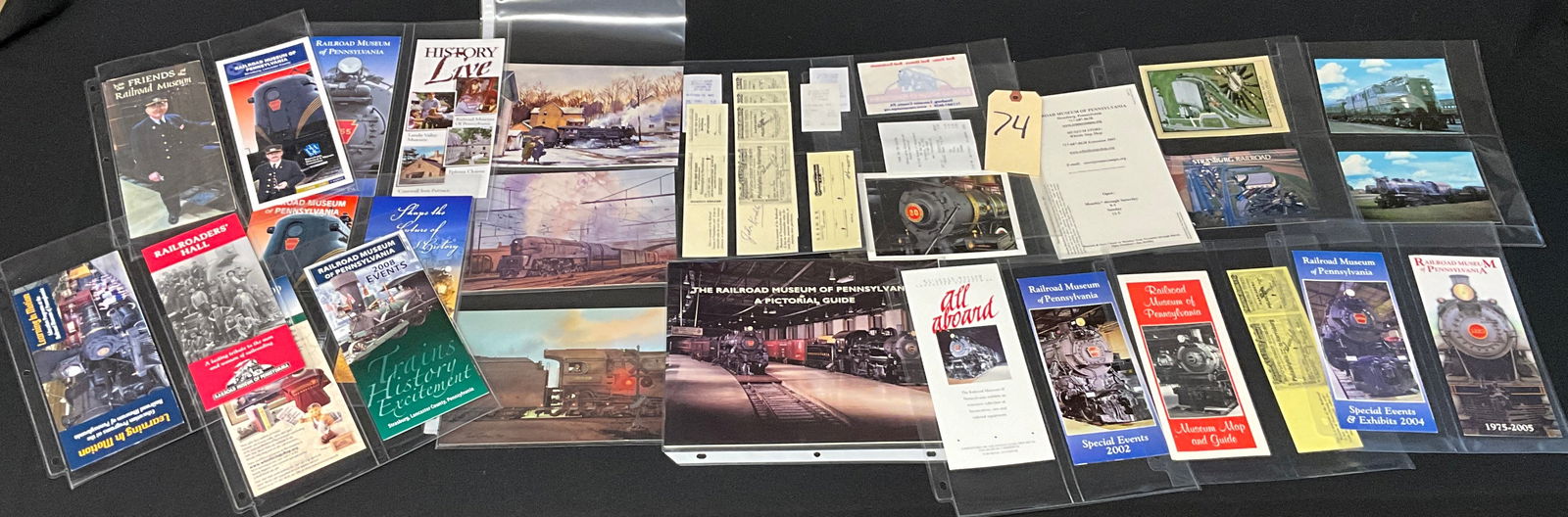Vintage Railroad Museum of Pennsylvania and Strasburg Ephemera Collection: An extensive archive of vintage postcards and paper ephemera documenting the history and operations of the Pennsylvania railroad network, centered primarily on the Railroad Museum of Pennsylvania and