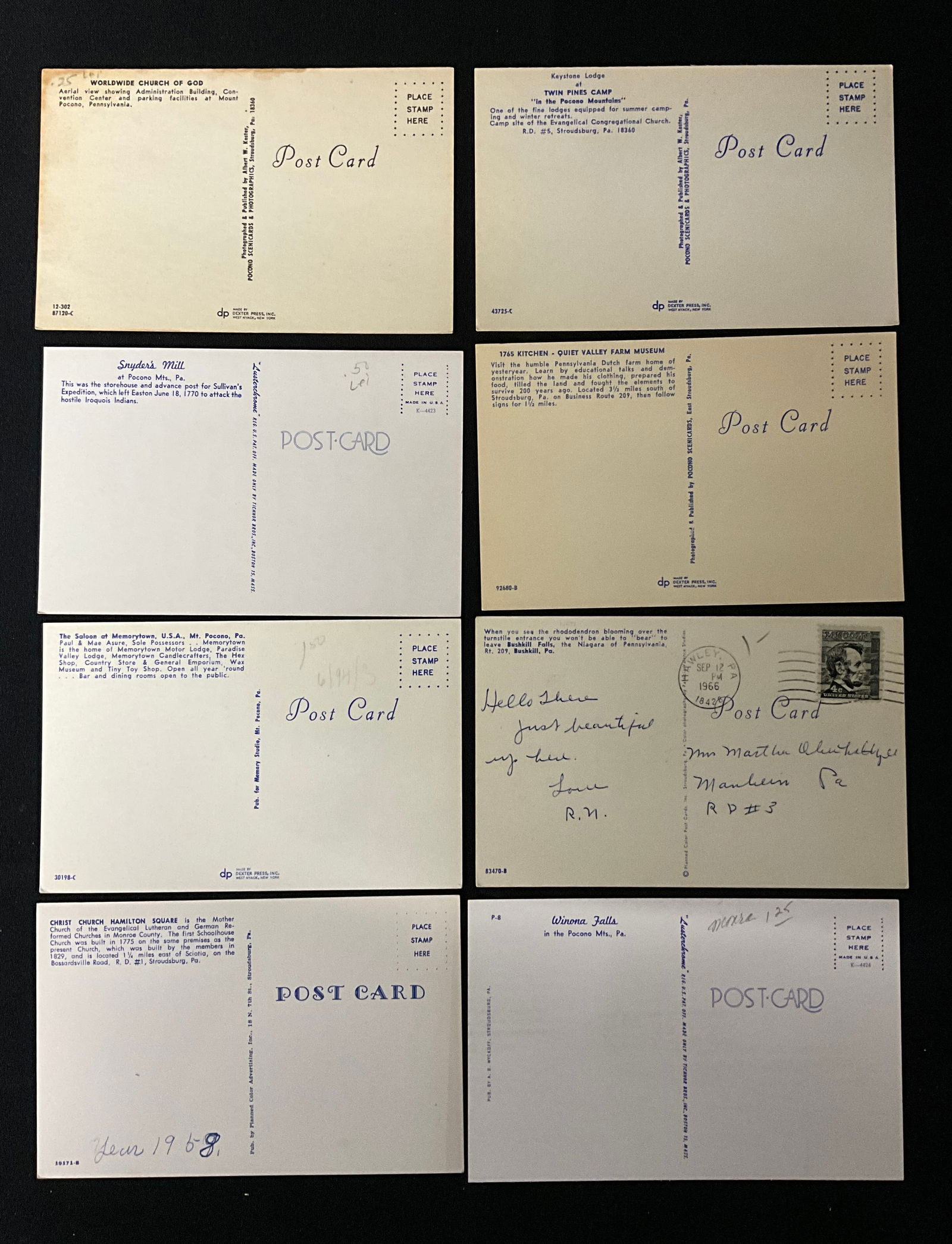 Vintage Postcards Collection. Pocono Mountains, Pennsylvania and Ohio Ephemera. - 5