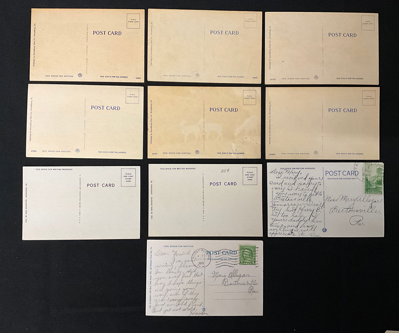 Pocono Mountains Vintage Scenic Postcards Ephemera Collection, Hunsberger & Son Co. - 4