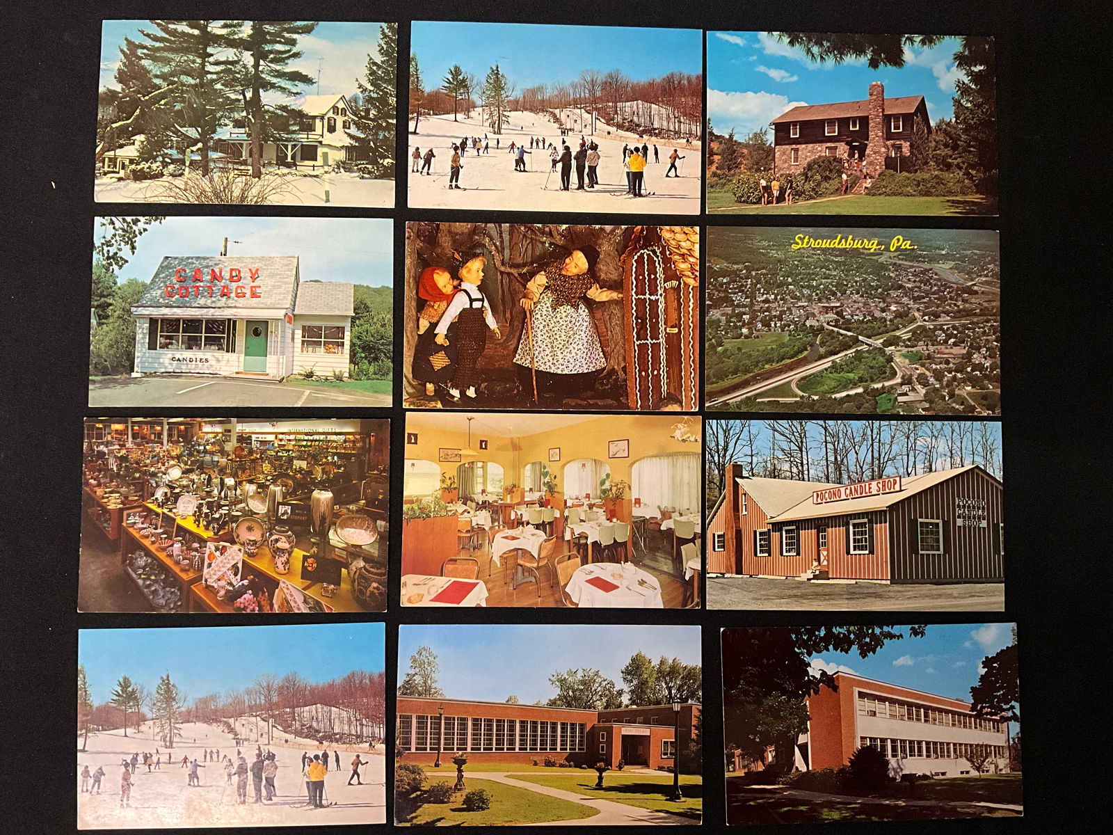 Vintage Pocono Mountains Region Postcards. Stroudsburg, PA Ephemera. Chrome Era. - 2