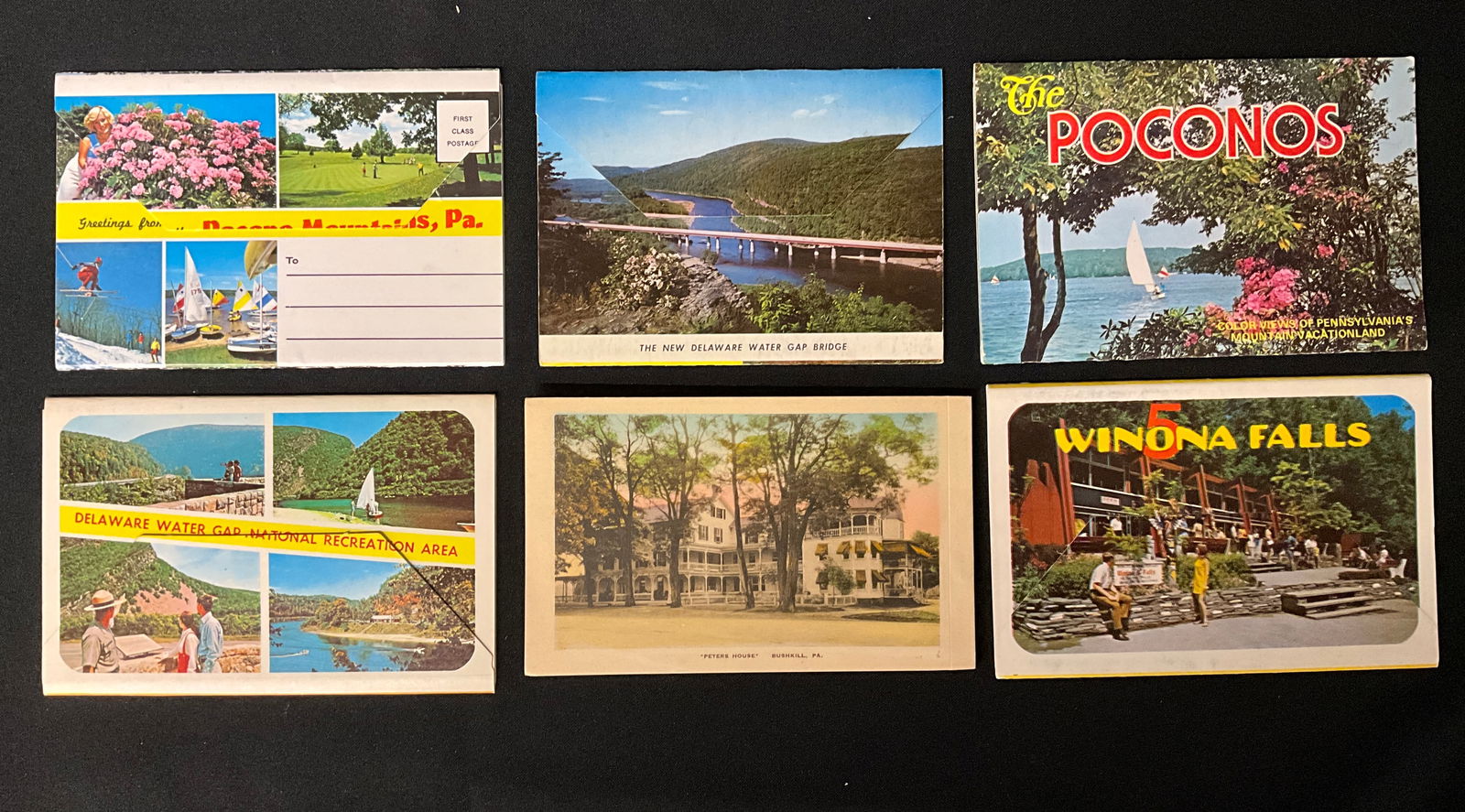 Vintage Postcards and View Folders of the Pocono Mountains and Delaware Water Gap, PA - 2