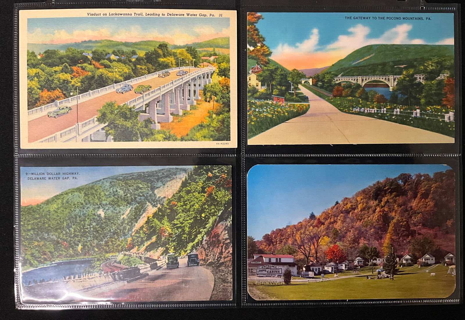 Vintage Postcards. Scenic Views of Delaware Water Gap and Pocono Mountains Ephemera. - 2