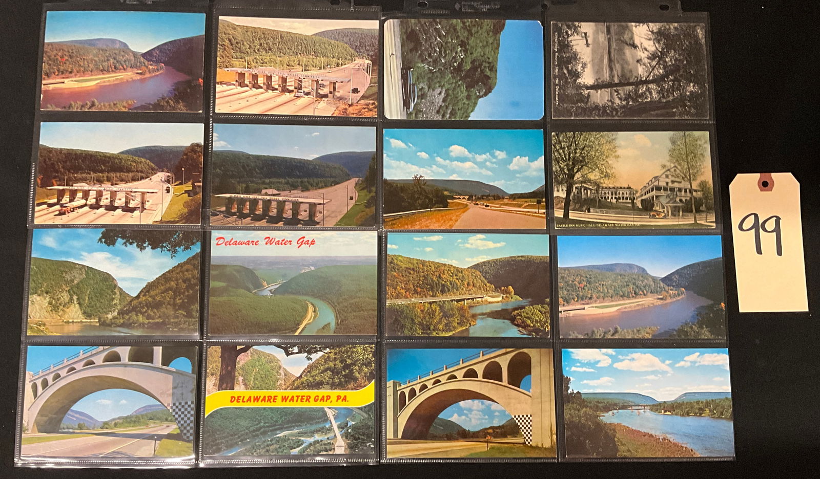 Vintage Postcards: Delaware Water Gap, PA/NJ Scenic and Infrastructural Views: A substantial group of vintage postcards and paper ephemera documenting the scenic grandeur and infrastructure of the Delaware Water Gap region, spanning Pennsylvania and New Jersey. The collection