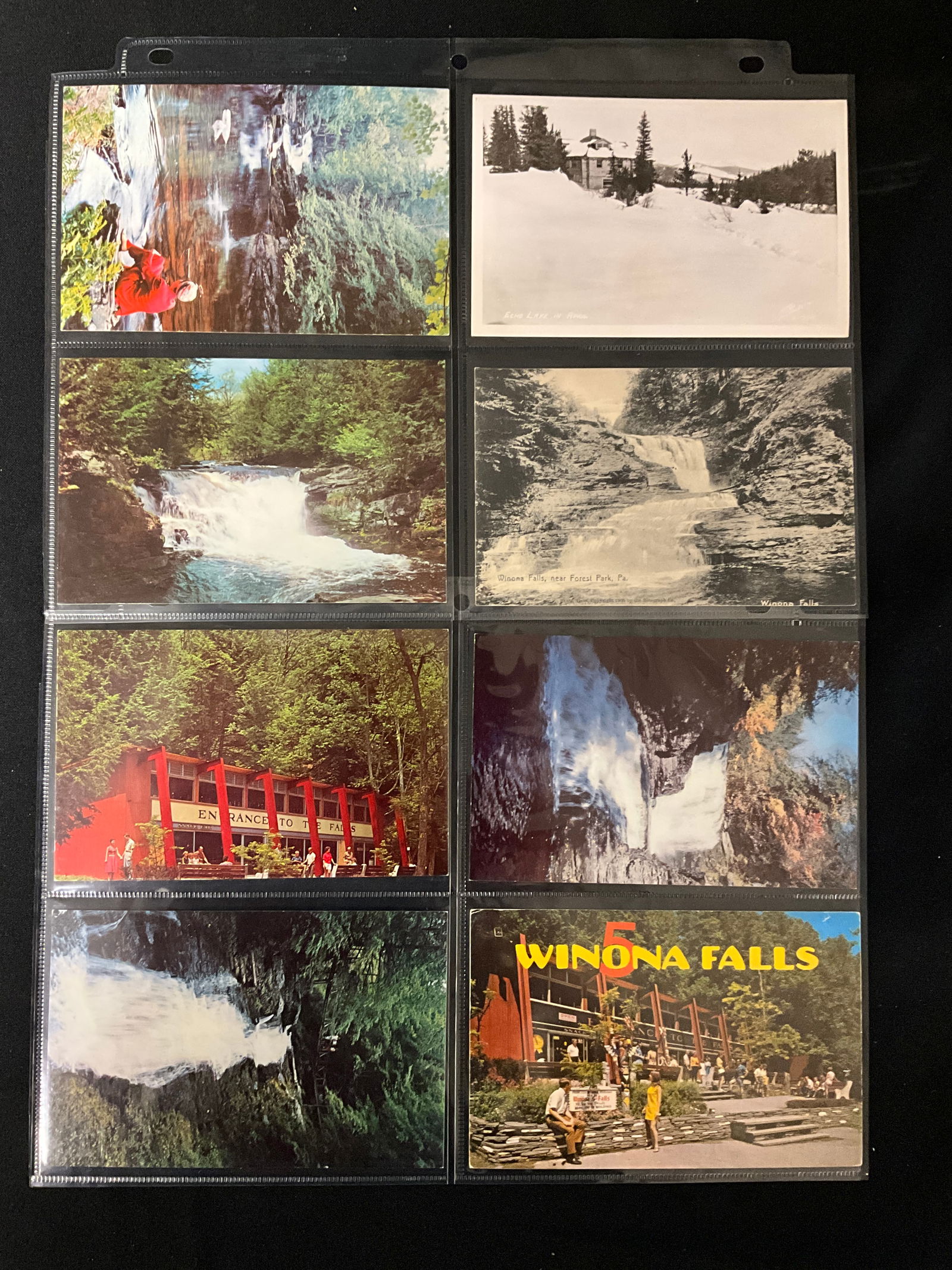 Vintage Postcards Paper Ephemera Collection Pocono Mountains Winona Falls Diners - 2