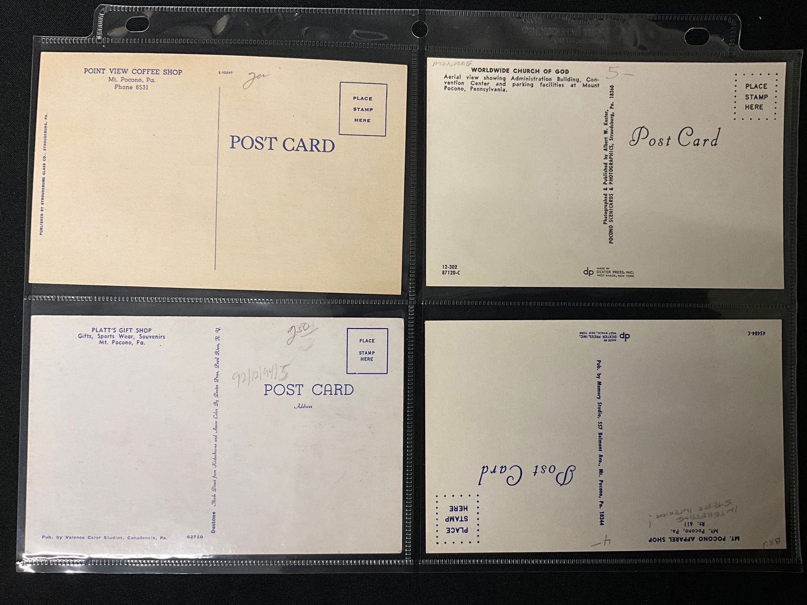 Vintage Postcards Pocono Mountains Pennsylvania Resorts and Motels Paper Ephemera - 5