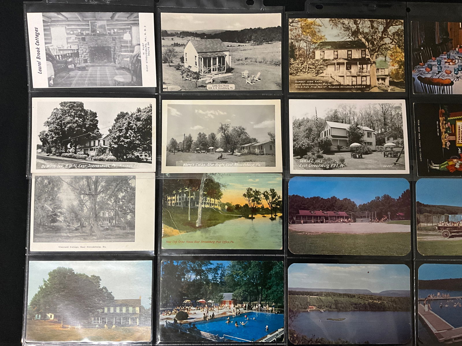 Vintage Postcards Collection. Poconos Resorts and Camps, East Stroudsburg, PA. Ephemera. - 2