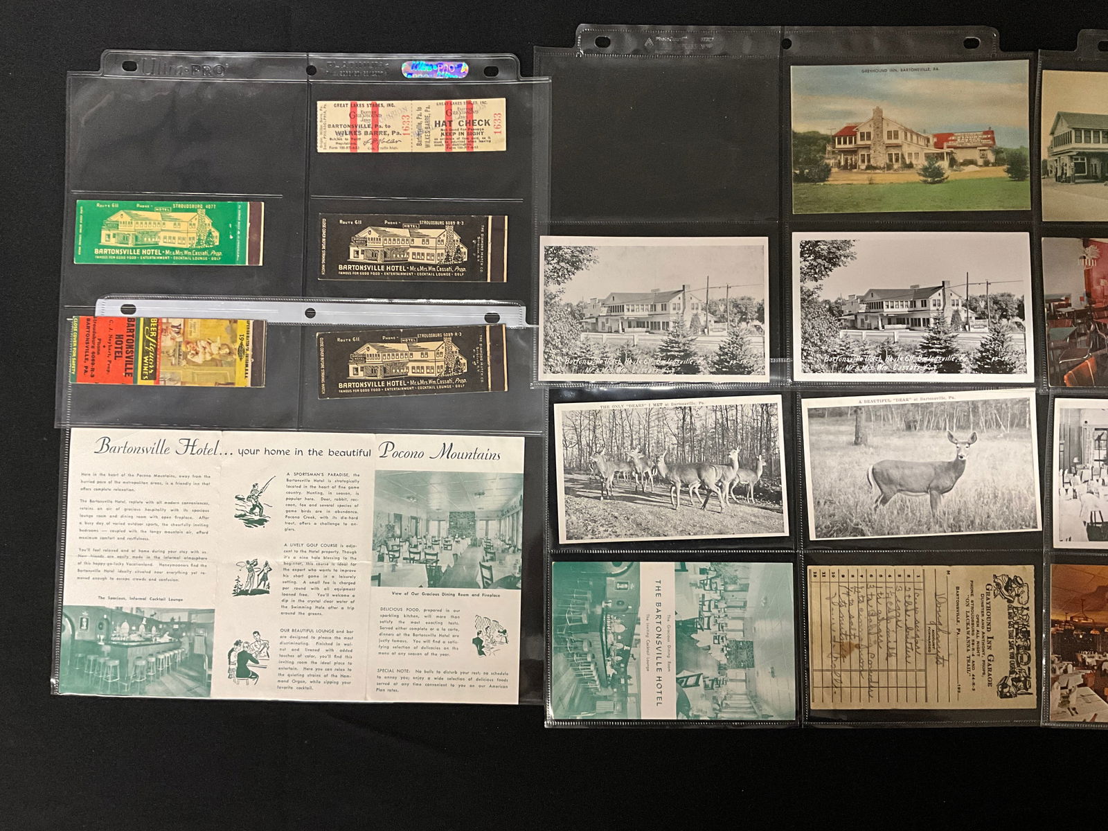 Bartonsville Hotel Vintage Postcards and Paper Ephemera Collection, Poconos Mountains - 2