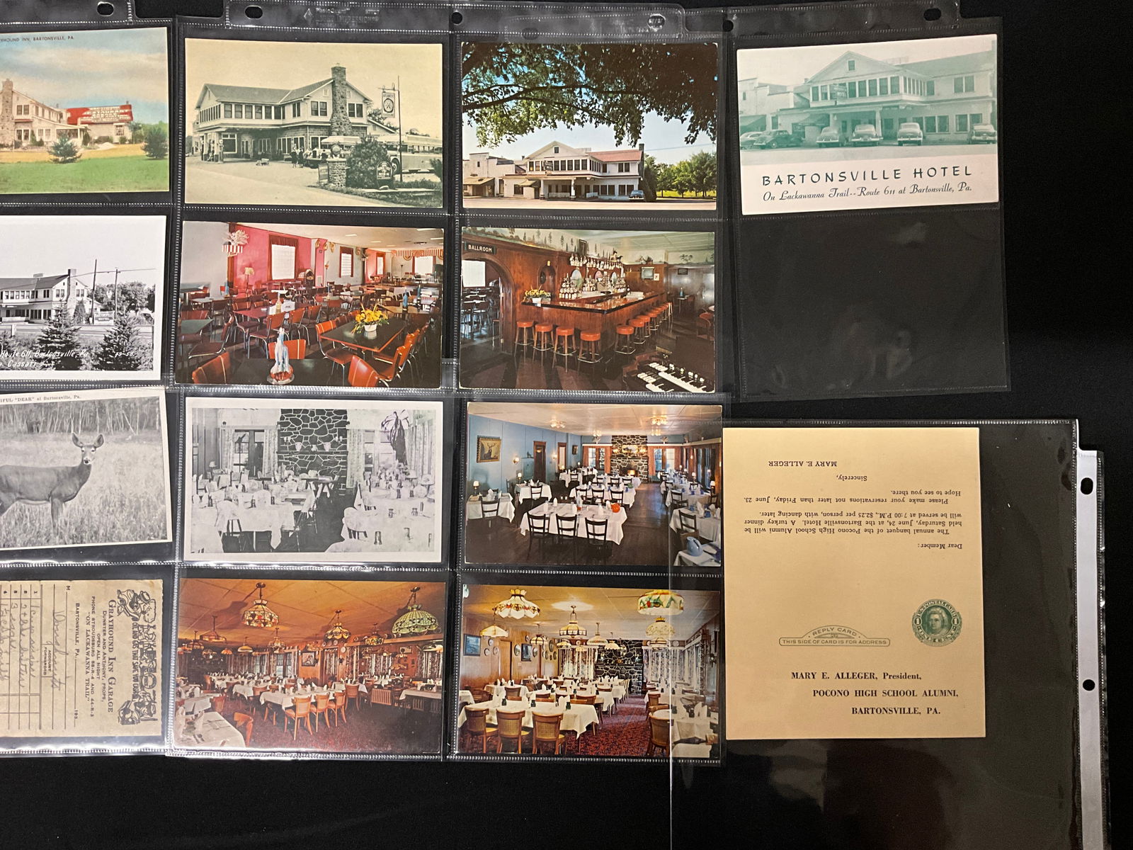 Bartonsville Hotel Vintage Postcards and Paper Ephemera Collection, Poconos Mountains - 3
