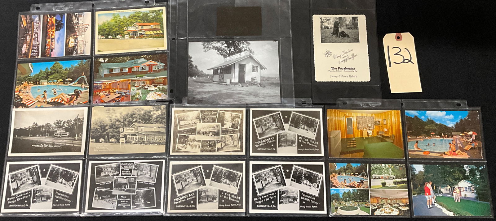 Pocahontas Vacation Colony. Bartonsville, PA. Vintage Postcard Archive.: This is a significant collection of vintage postcards and paper ephemera documenting the Pocahontas Vacation Colony, a mid-century resort located in Bartonsville, PA, in the heart of the Poconos regio