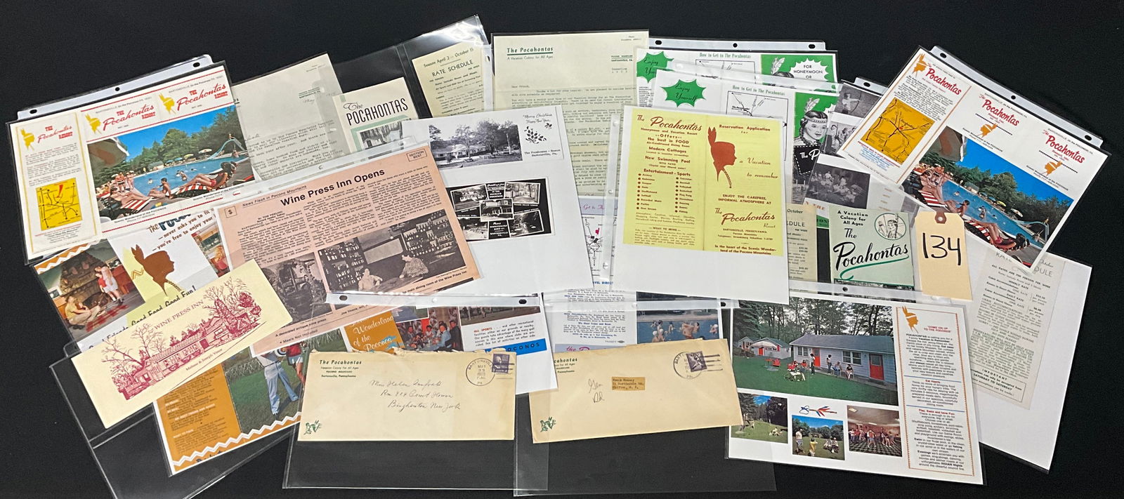 Vintage Pocahontas Inn Vacation Colony Paper Ephemera Archive. Bartonsville, Penna. (1 of 5)