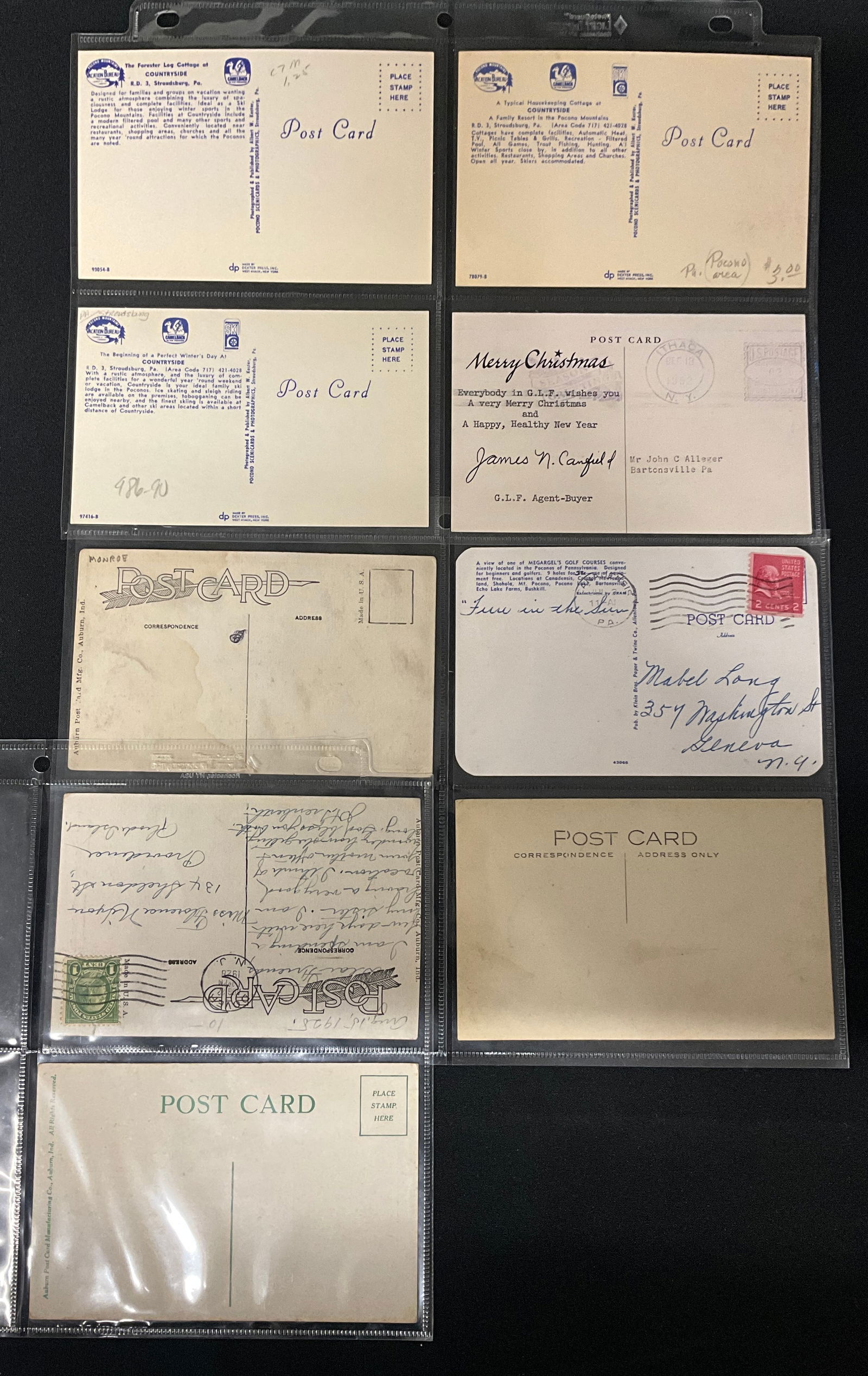 Vintage Postcards and Paper Ephemera Collection of Bartonville, PA and Poconos Region - 5