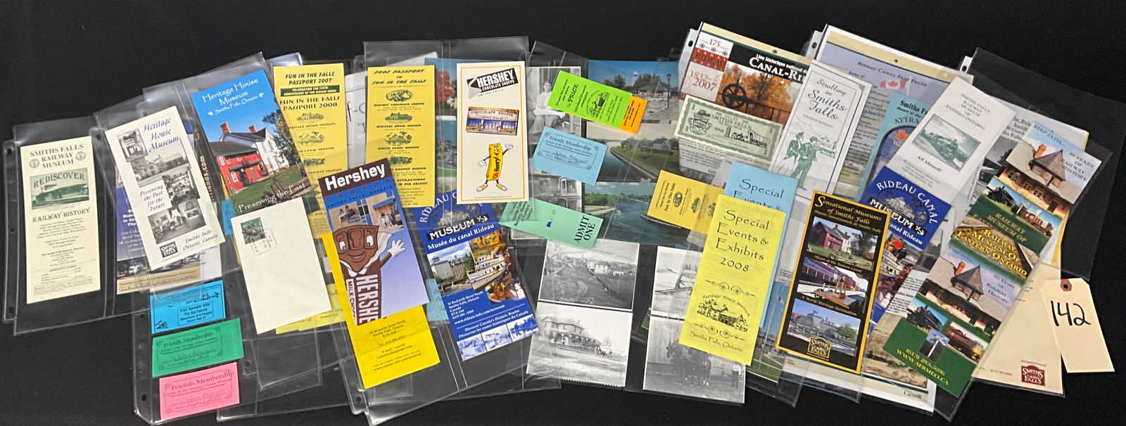 A Collection of Vintage Smiths Falls and Rideau Canal Paper Ephemera (1999-2008): A substantial archive of vintage postcards and paper ephemera documenting the history and tourism of Smiths Falls, Ontario, and the Rideau Canal National Historic Site. This collection features