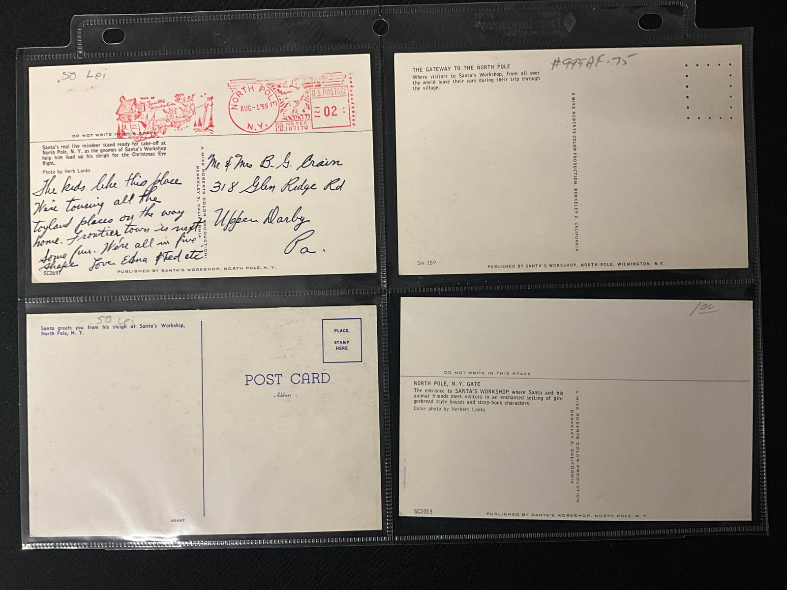 Vintage Postcards Collection. Santa's Workshop, North Pole, N. Y. Ephemera - 7