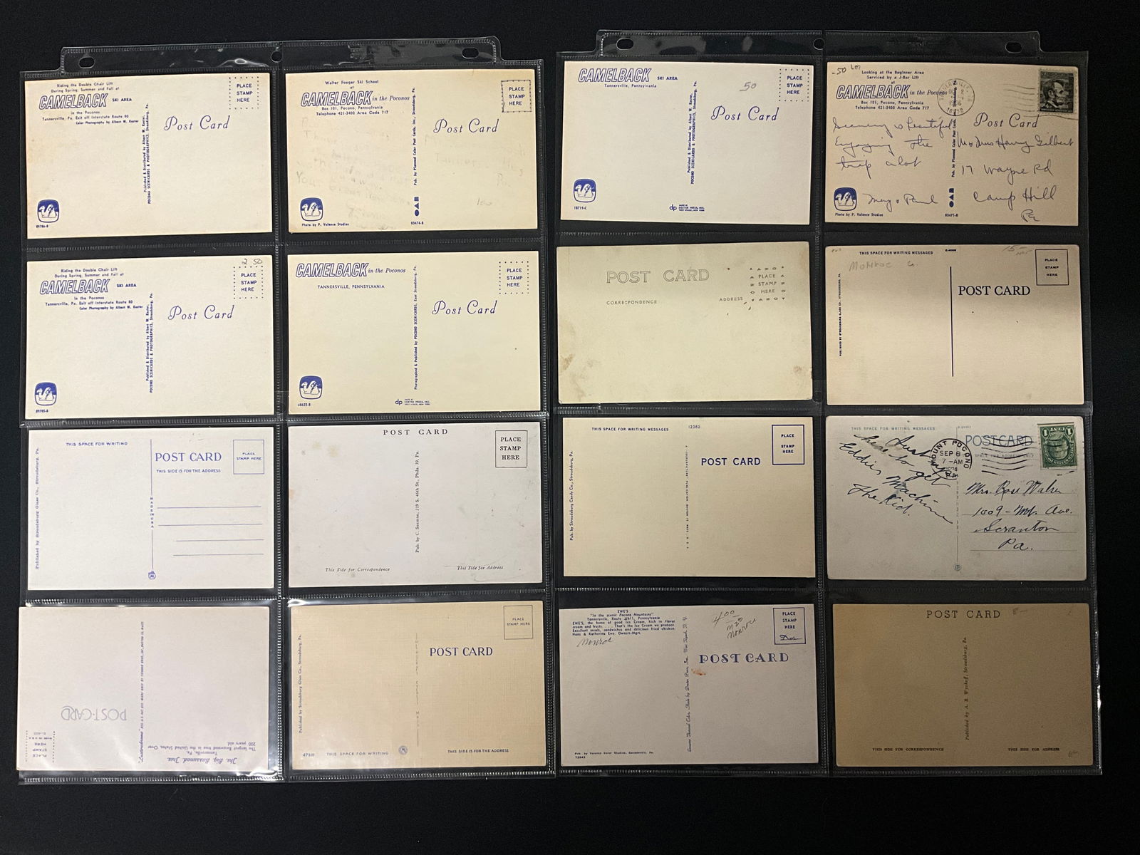 Vintage Pocono Mountains Ski Area and Tannersville Postcards. Paper Ephemera Collection. - 3