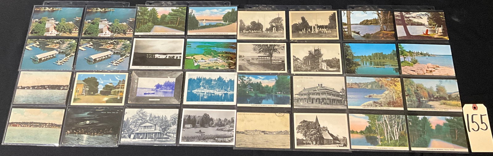 Portland-on-the-Rideau and Rideau Lakes, Ontario, Canada Postcard Collection, 1905-1965: This collection of 32 vintage postcards features a mix of real photo, lithograph, linen, and chrome styles documenting Portland-on-the-Rideau and the Rideau Lakes region from approximately 1905 to
