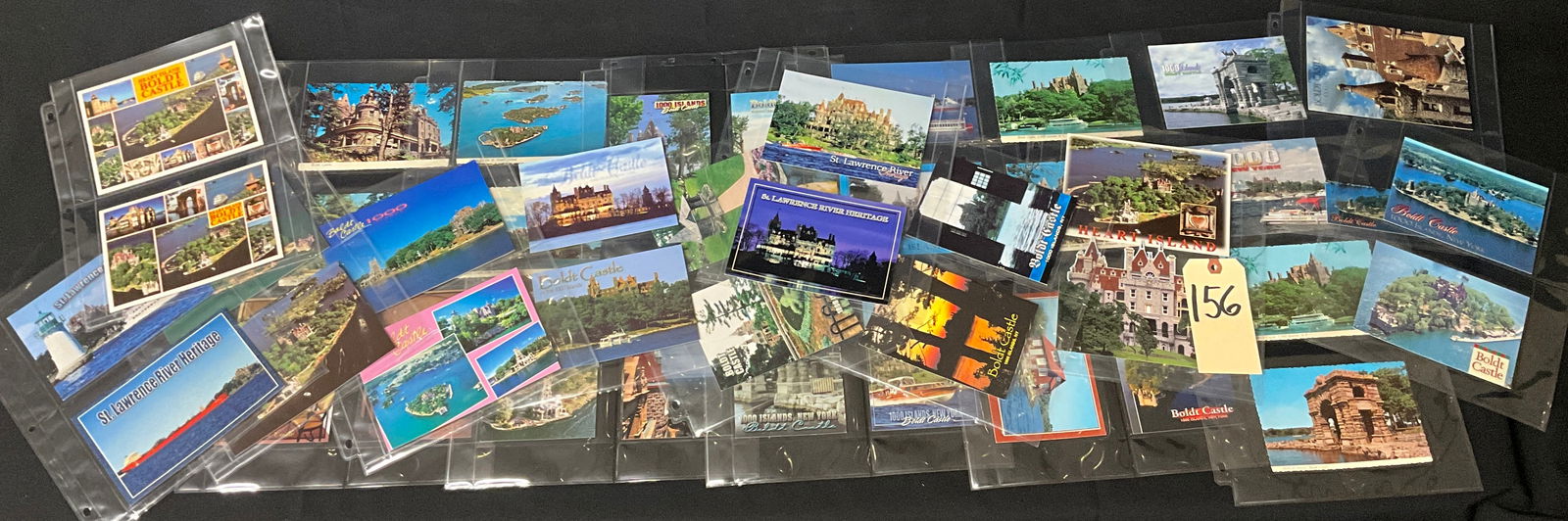 Boldt Castle and 1000 Islands Postcard Collection, c. 1970s-2000s Category: Postcards: This collection features approximately 45 modern chrome-era postcards and souvenir cards showcasing Boldt Castle and the 1000 Islands region of New York and Ontario. The printed cards include aerial v