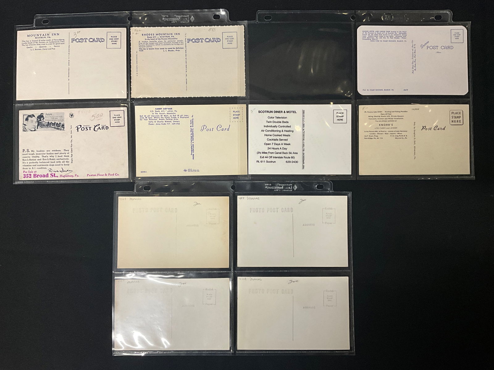 Pocono Mountains Pennsylvania Tourism Postcard Collection, 10 Items, 1937-1960s - 2