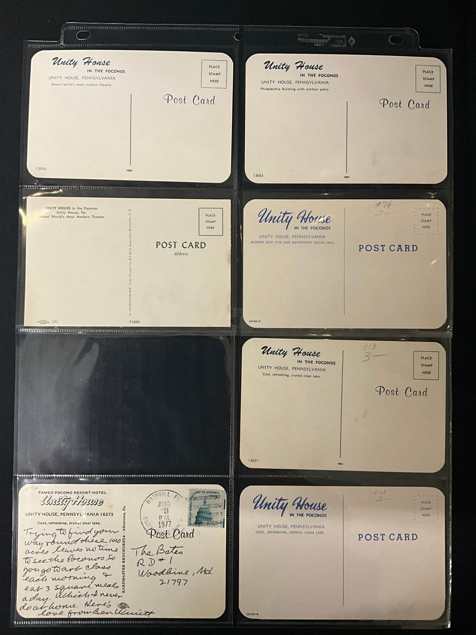 Unity House Resort ILGWU Pocono Mountains Postcards, 1950s-1977 - 3