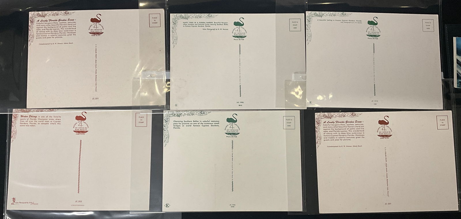 Cypress Gardens Florida, Postcard and Ephemera Lot, circa 1950s - 2