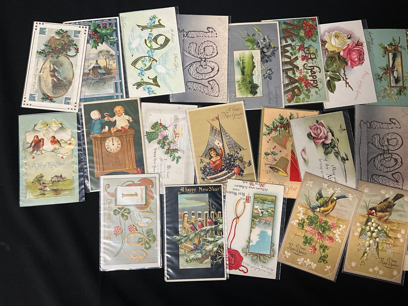 Golden Age Holiday and Floral Postcard Collection, c. 1905-1915 - 3