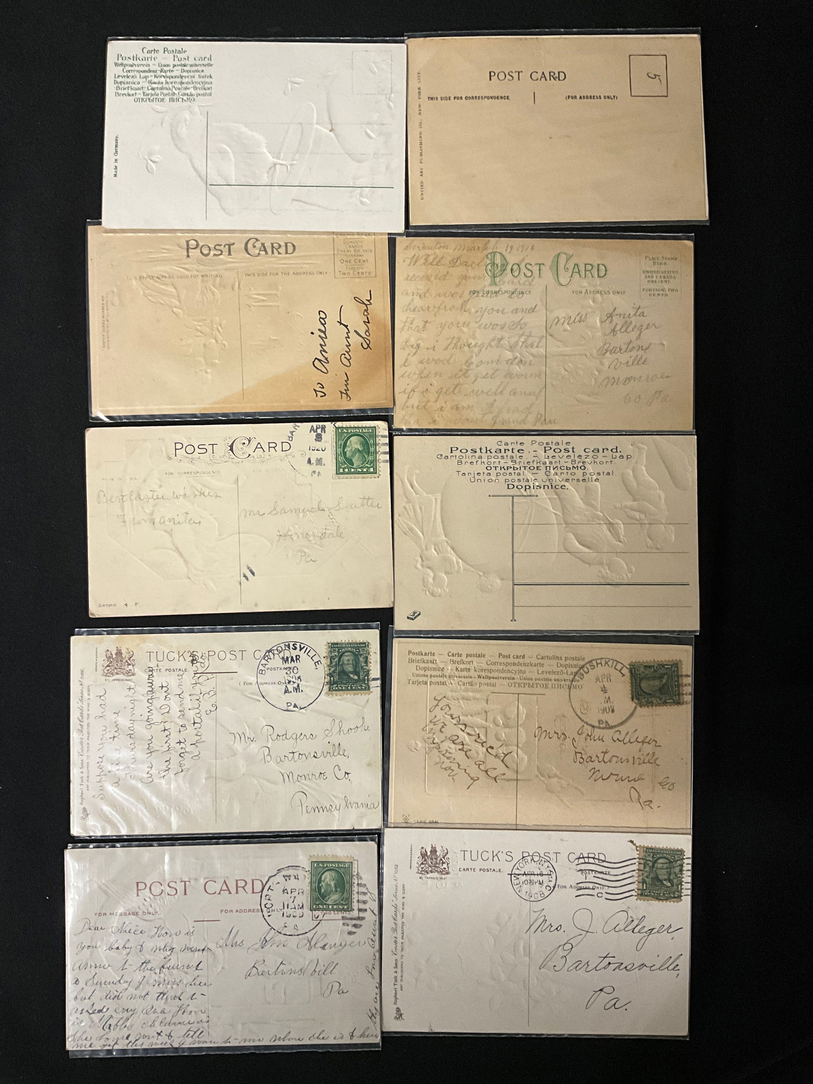 Golden Age Easter Greetings Embossed Postcard Collection, 1908-1914 - 4