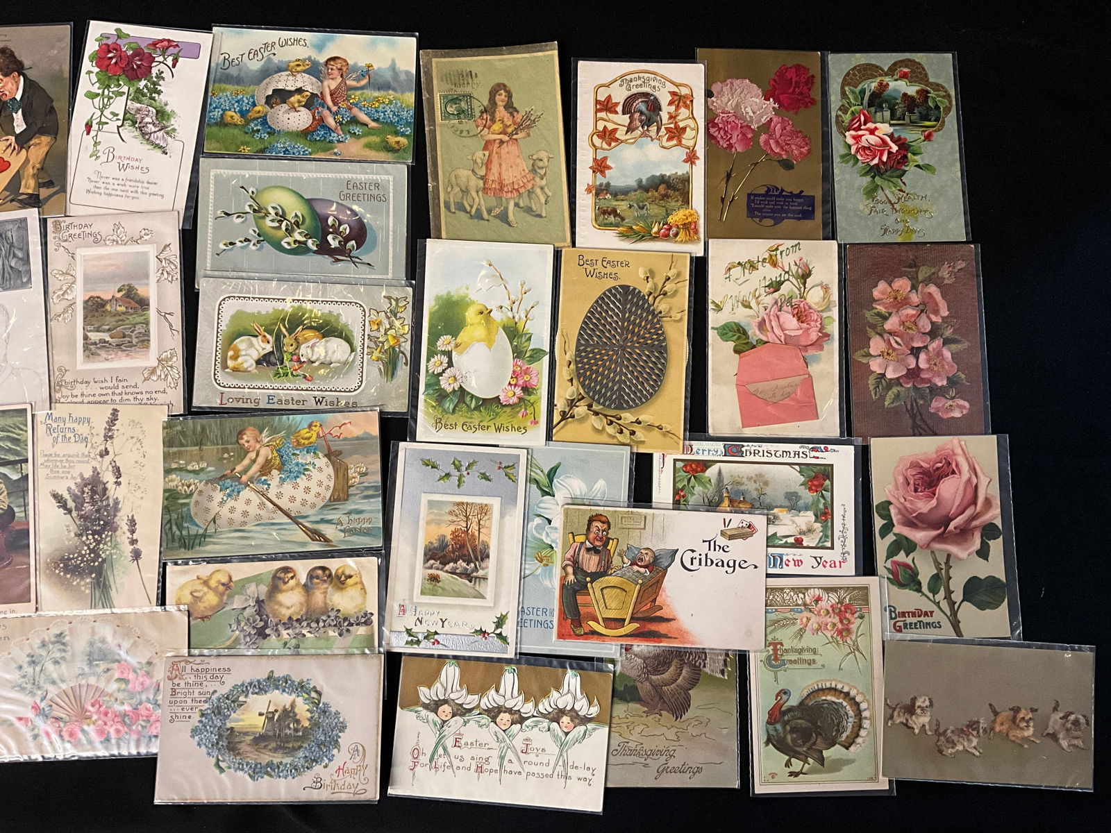 Golden Age Holiday and Greeting Postcard Collection, 42 Pieces, 1906-1915 - 2