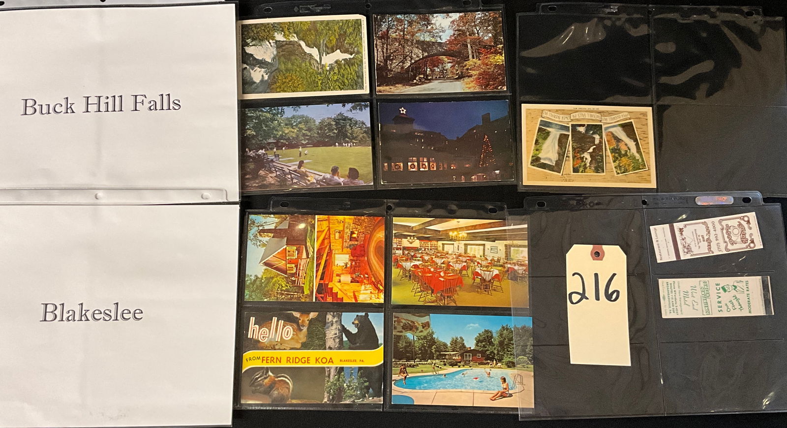 Pocono Mountains, PA Tourism Ephemera, Postcards and Matchbooks, 1950s-1970s (1 of 3)