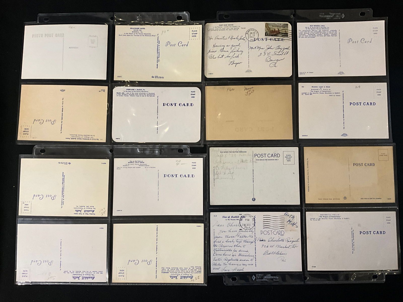 Bushkill Falls and Pocono Mountains, 20 Vintage Postcards, 1937-1971 - 3