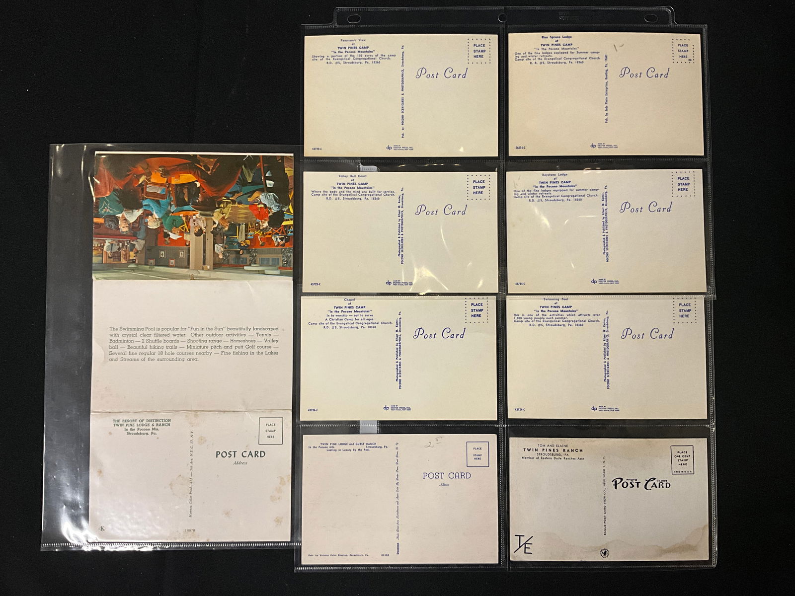 Twin Pines Pocono Mountains Resort Postcard Collection, 1940s-1970s - 3