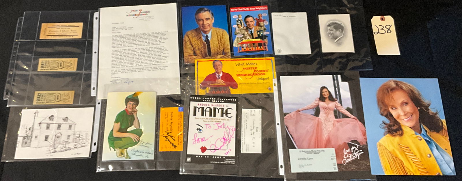 Fred Rogers and Entertainment Autograph Archive, 1990s-2013: This personal archive features a hand-signed 8x10 color photograph and a typed letter from Fred Rogers on official letterhead dated 1999. The collection includes a signed Andrea McArdle program for