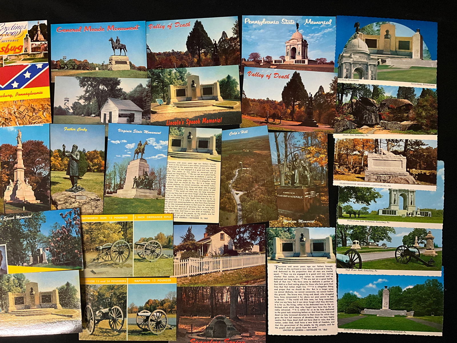 Gettysburg National Military Park, Vintage Postcard Collection, c. 1950s-1970s - 2