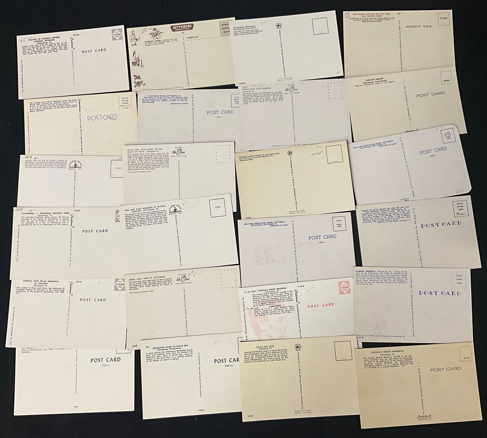 Gettysburg National Military Park, Vintage Postcard Collection, c. 1950s-1970s - 4