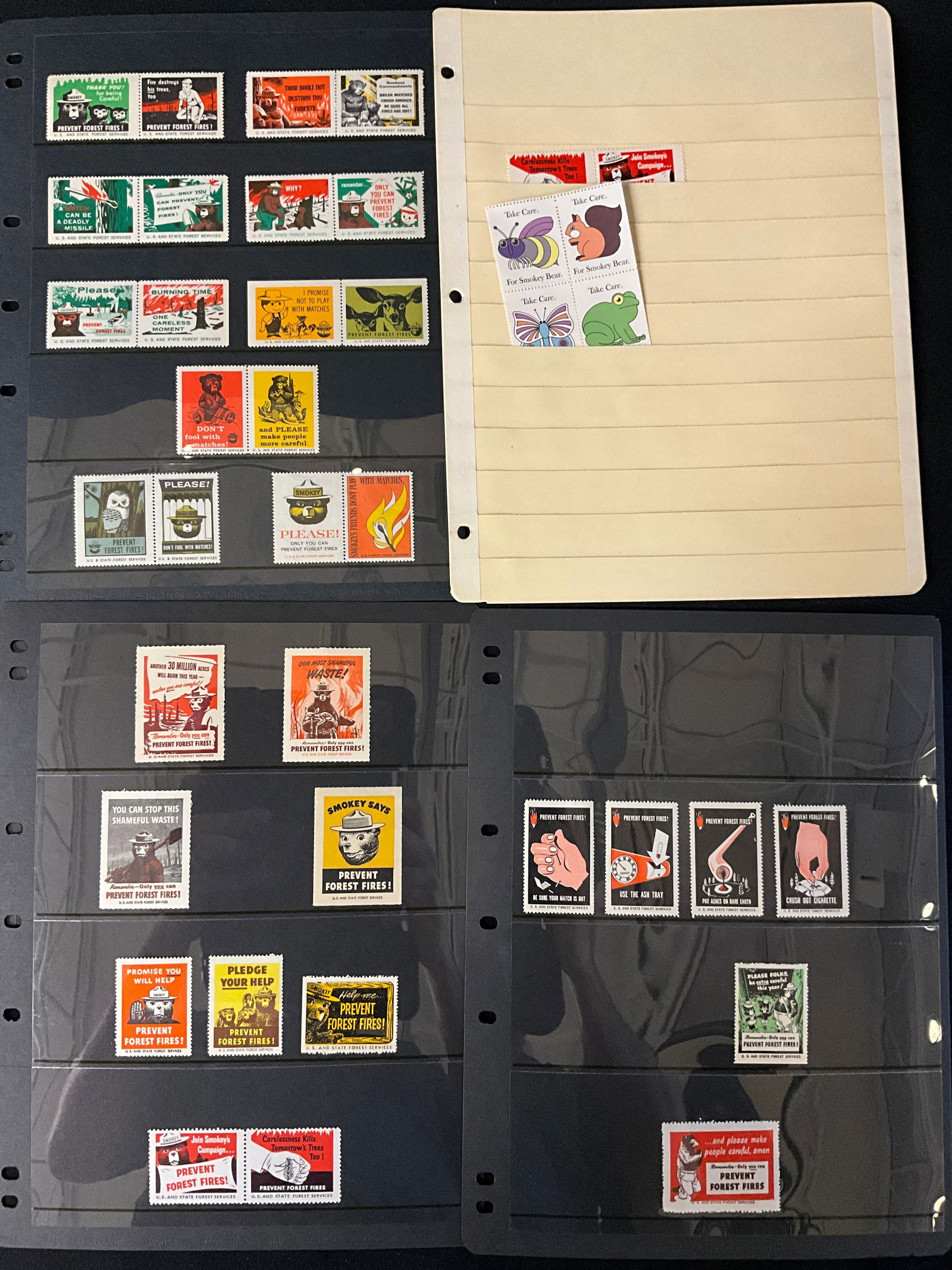 US & CA 1943-70s Forest Fire Prevention Label Collection - 2