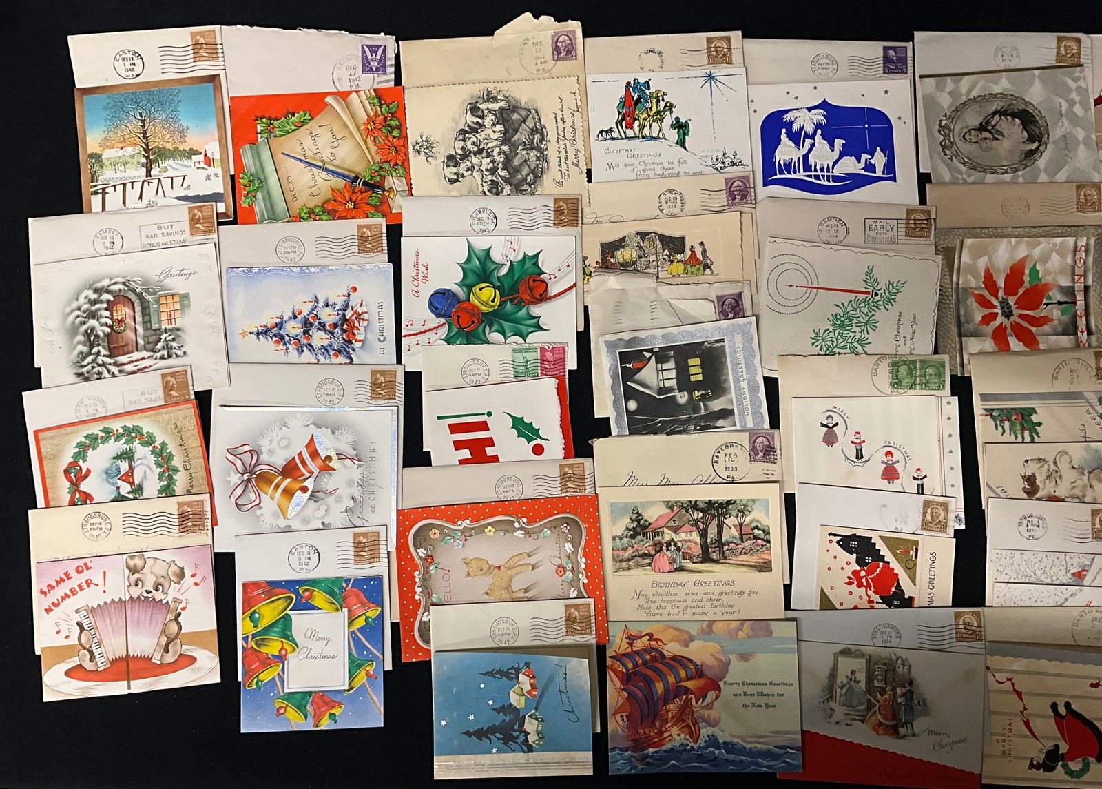 Vintage Holiday and Occasional Greeting Cards, Collection, c. 1933-1943 - 3